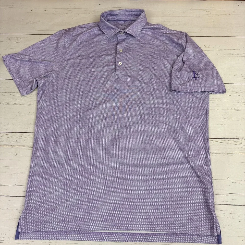 Johnnie O Polo Shirt Mens Large Purple Loveland Country Club 1902 Golf Logo - Picture 1 of 7